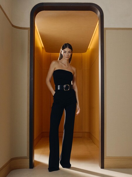 Lorena Rae - Belted Wide-leg Jumpsuit Look