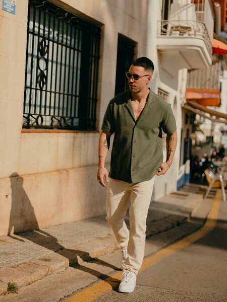 Daniel Fuchs - Chic Khaki Shirt Look by DAN FOX APPAREL