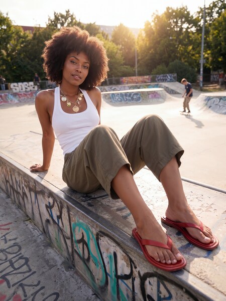 The AY Style Collective - Utility Meets Flip Flops Look