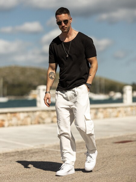 Daniel Fuchs - Black & White Cargo Look by DAN FOX APPAREL