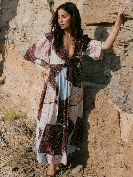 Chryssanthi - Patchwork Paisley Maxi Dress Look