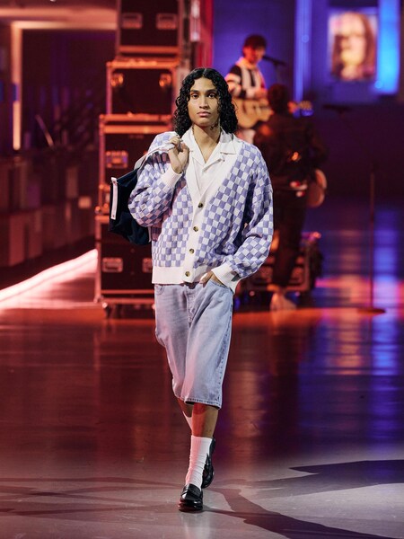 The AY FASHION Show Menswear - Checkered Cardigan Look by Tommy Jeans