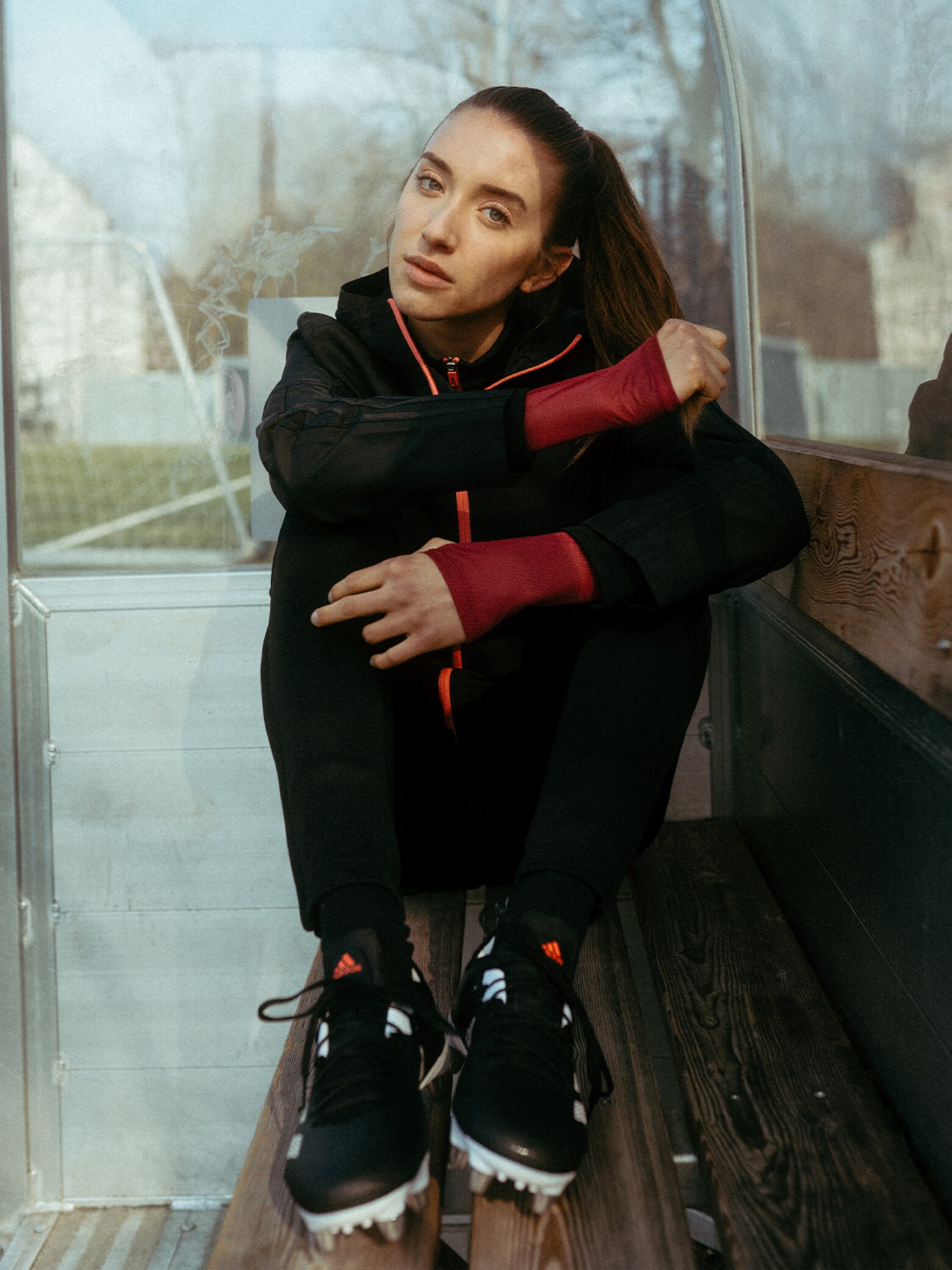 Carolin A. - Red Black Soccer Look