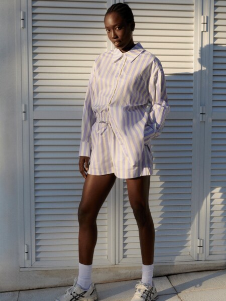 Lilly F. - Relaxed Striped Set Look by ASICS