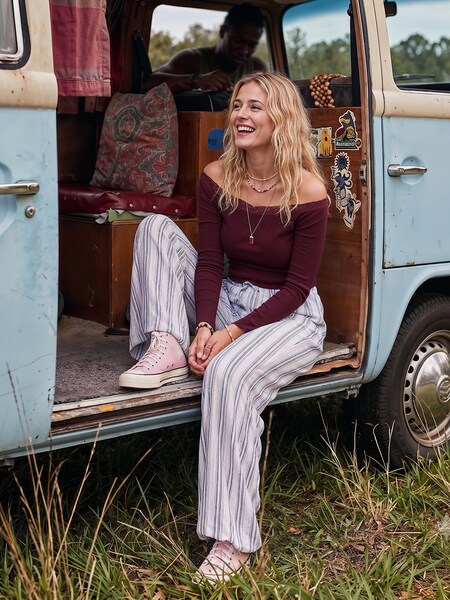 The AY Style Collective - Top With Striped Pants Look