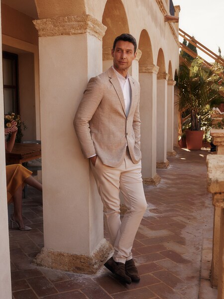 David - Casual Beige Suit Look by WE Fashion