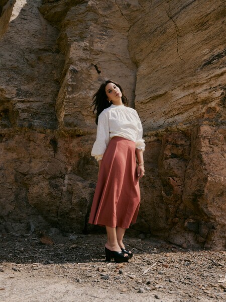 Chryssanthi - Bohemian Blouse And Skirt Look