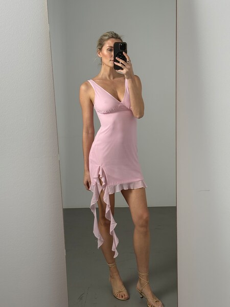Lena Gercke - Pink Dress Look