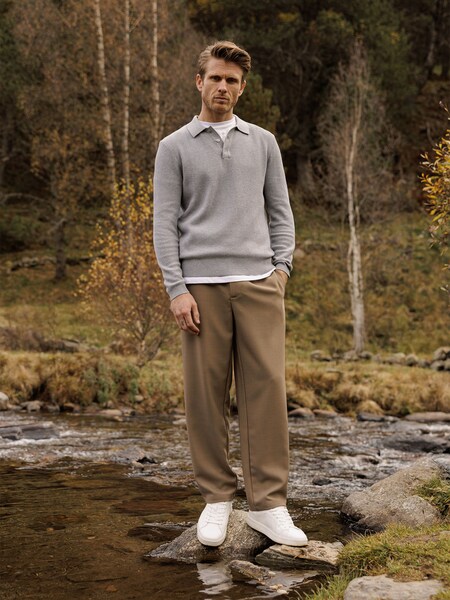 James - Neutral Tone Polo Look