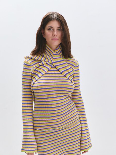Laura Giurcanu - Striped Knitted Dress Look
