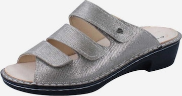 Finn Comfort Mules in Silver: front