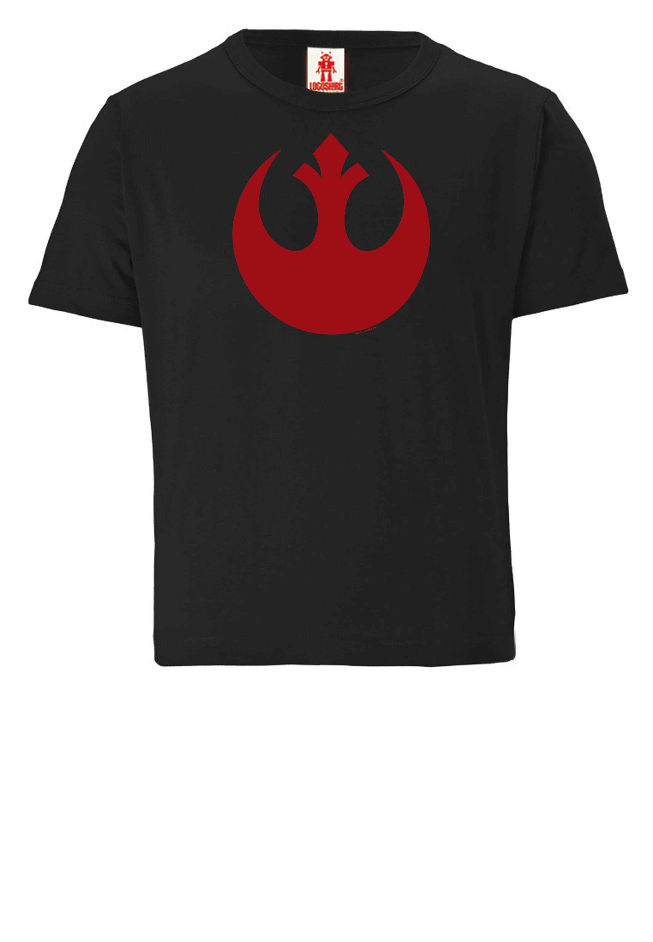 LOGOSHIRT Shirt 'Star Wars Rebel Alliance' in Black: front