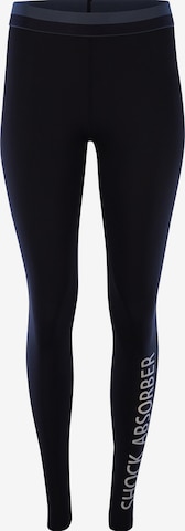 SHOCK ABSORBER Skinny Workout Pants 'SA Branded' in Black: front
