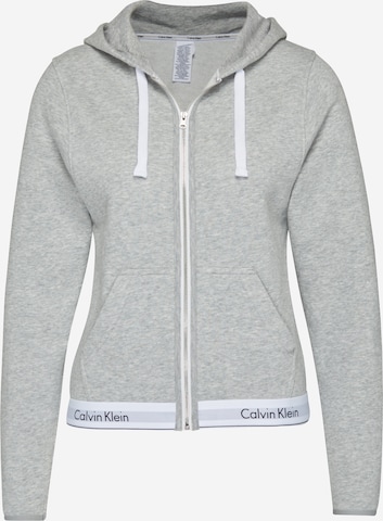 Calvin Klein Underwear Zip-Up Hoodie in Grey: front