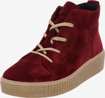 GABOR Lace-Up Ankle Boots in Red: front