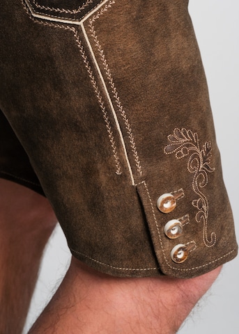 SPIETH & WENSKY - Slimfit Calças tradicionais 'Malsch' em castanho