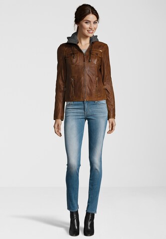 Miracle of Denim Lederjacke in Braun: Vorderseite