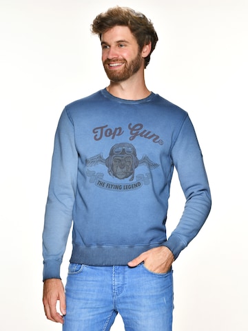 TOP GUN Sweatshirt 'Smoking Monkey' in Blauw: voorkant