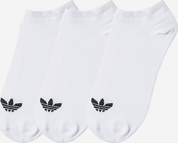 Șosete joase 'Trefoil Liner' de la ADIDAS ORIGINALS pe alb: față