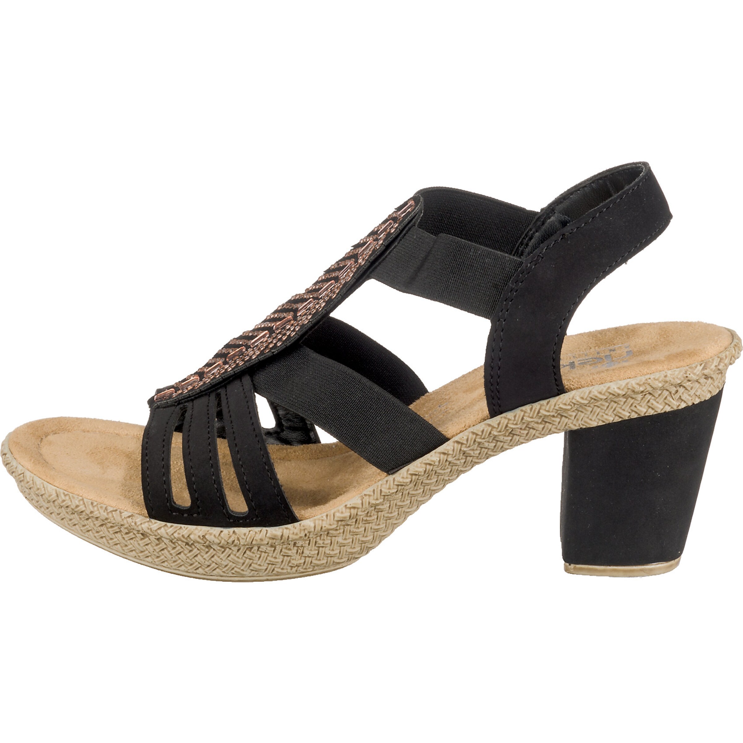 Rieker Strap Sandals in Black
