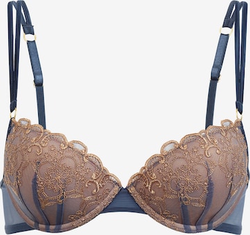 PALMERS Push-up BH 'Gypsy Ornament' in Blau: predná strana