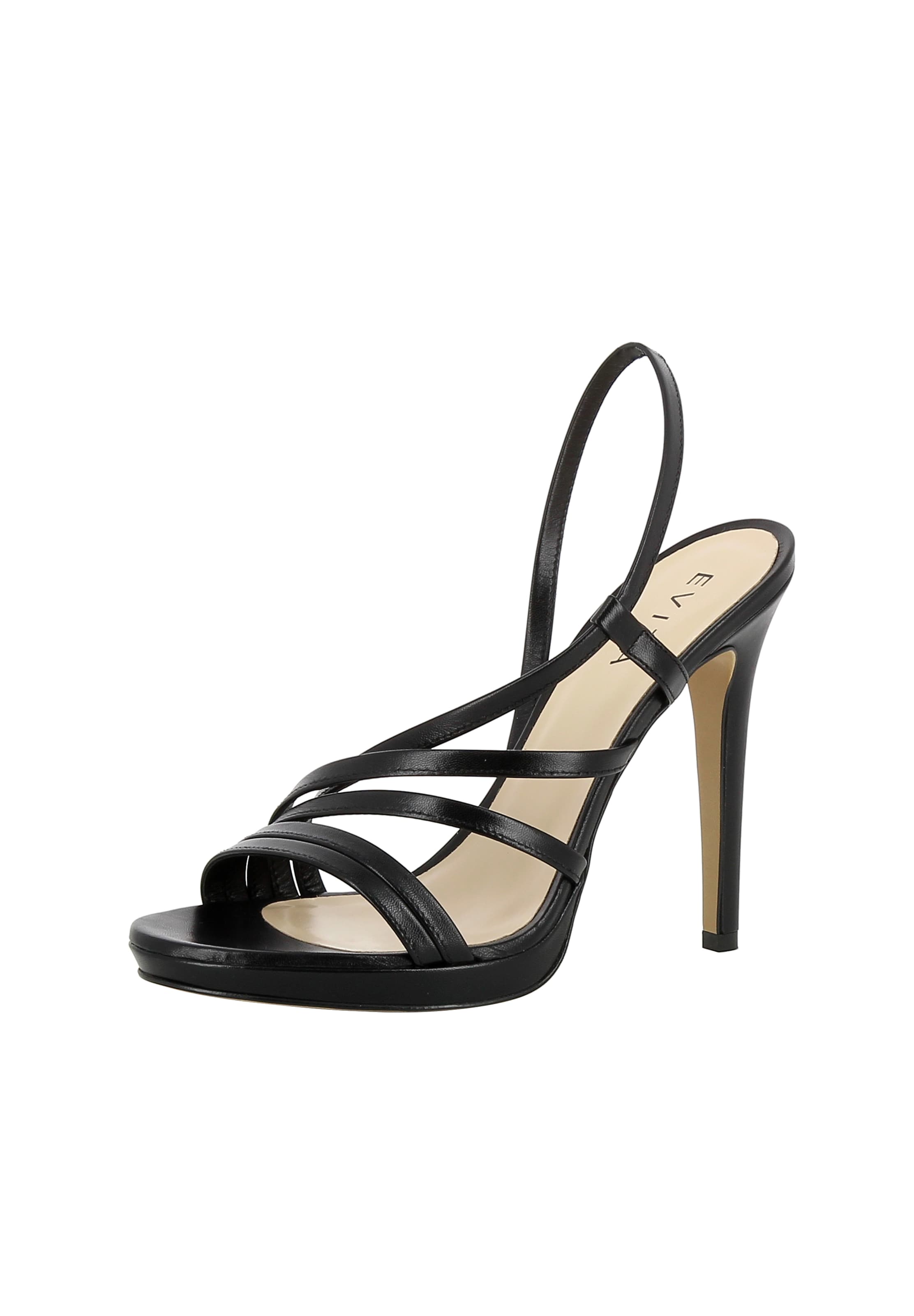 EVITA Strap sandal 'Eva' in Black: front