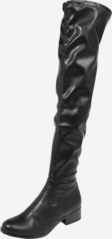 BULLBOXER Over the Knee Boots in Black: front
