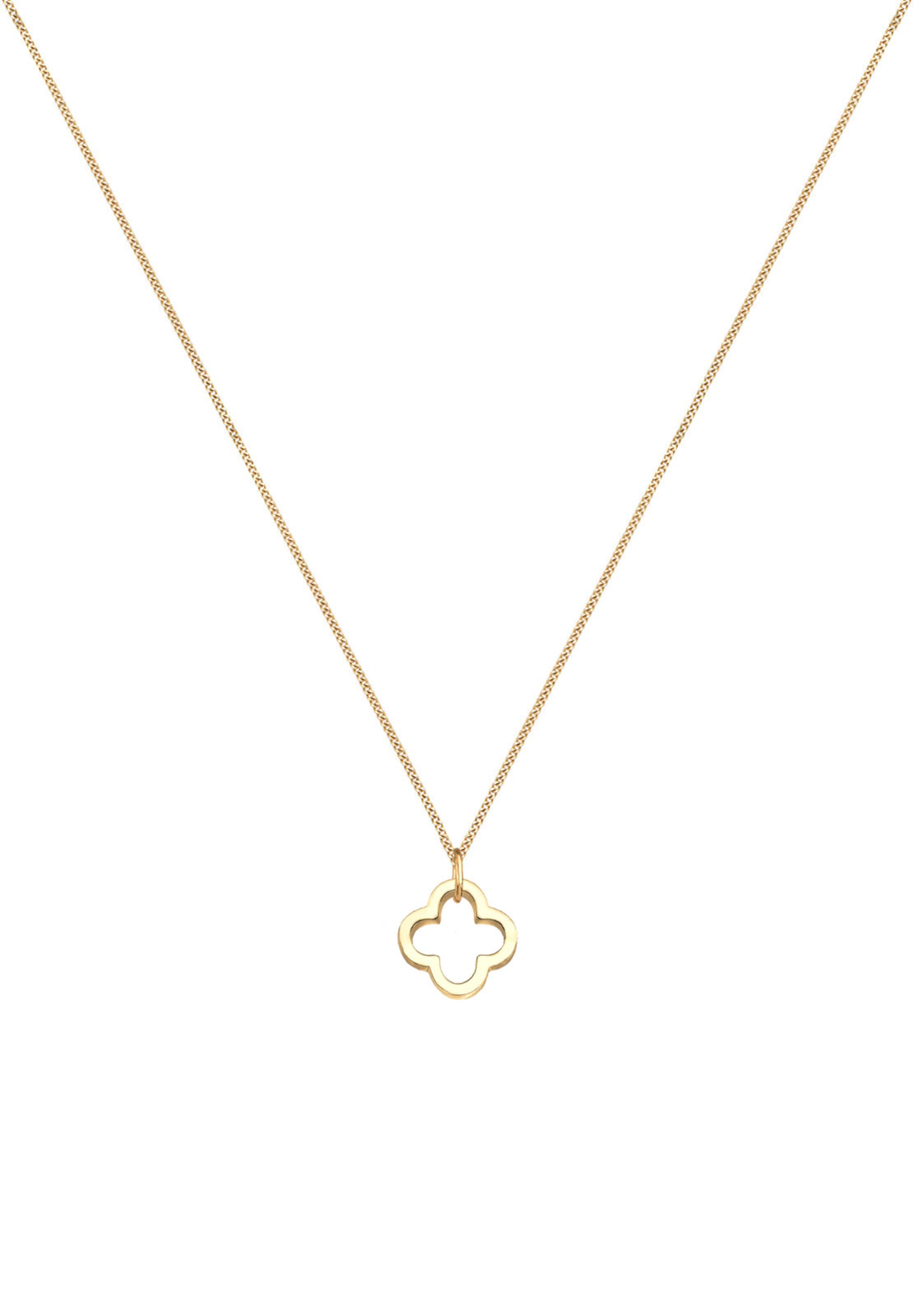 ELLI PREMIUM Halskette 'Kleeblatt' in Gold