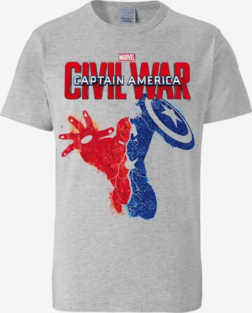 LOGOSHIRT T-Shirt 'Captain America' in Grau: predná strana