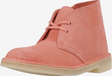 CLARKS Lace-Up Ankle Boots in Orange: front