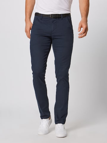 Lindbergh Regular Chino in Blauw: voorkant