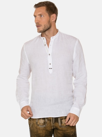 STOCKERPOINT Comfort fit Traditional Button Up Shirt 'Valentin' in White: front