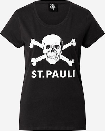 FC St. Pauli T-Shirt 'Totenkopf' in Schwarz: predná strana