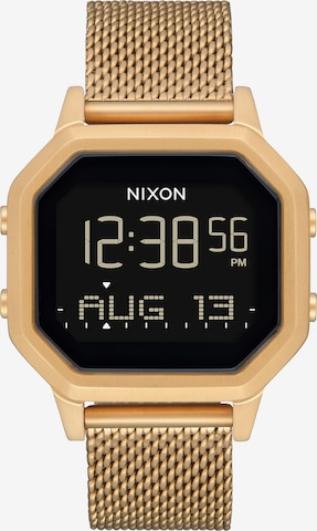 Nixon Digital Watch 'Siren Milanese' in Gold: front