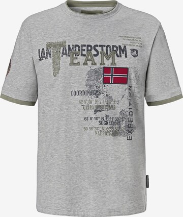 Jan Vanderstorm T-Shirt 'Sölve' in Grau: predná strana