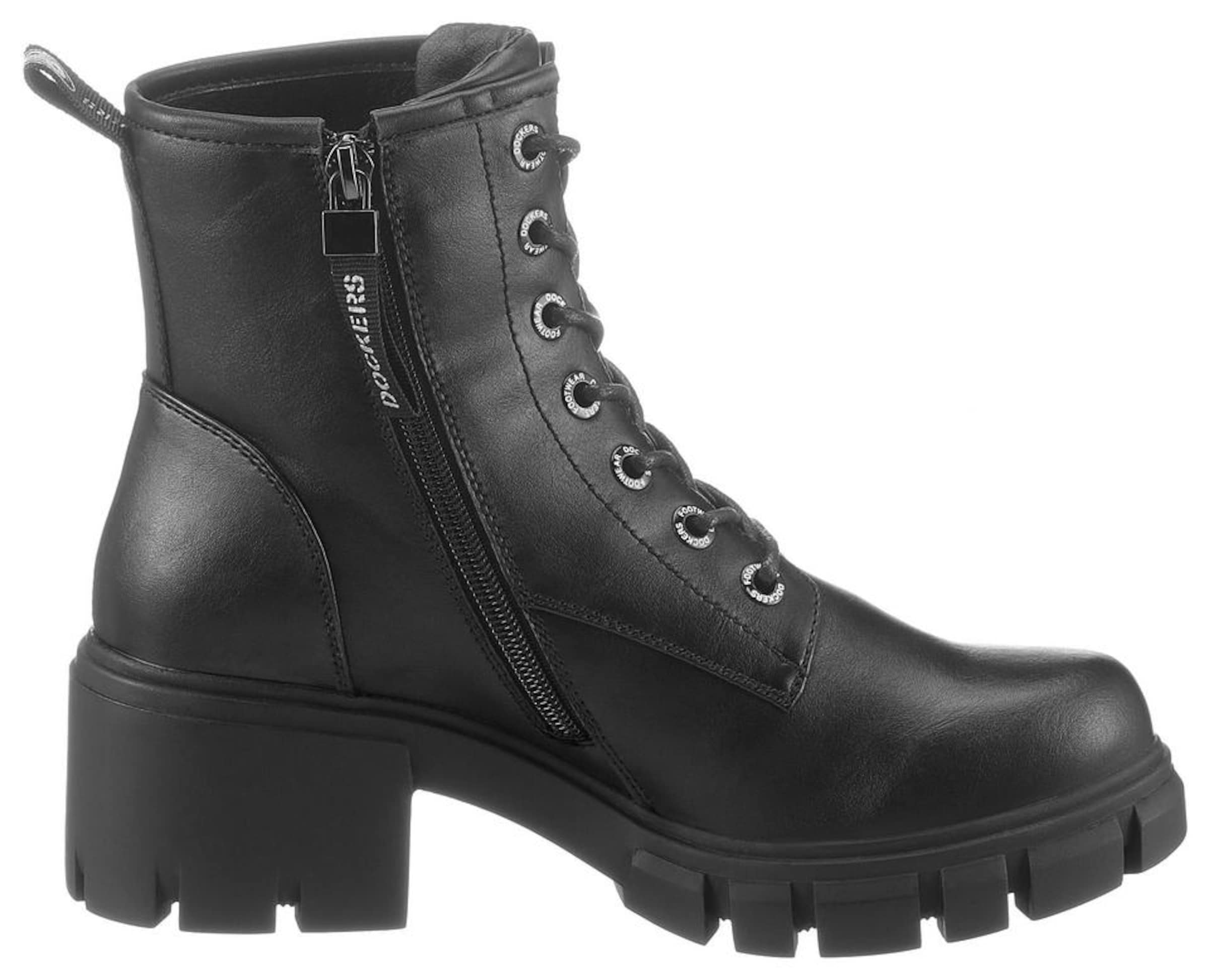 Dockers by Gerli Fűzős rövid szárú csizmák - fekete