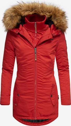 MARIKOO Winter Coat 'Sanakoo' in Red: front