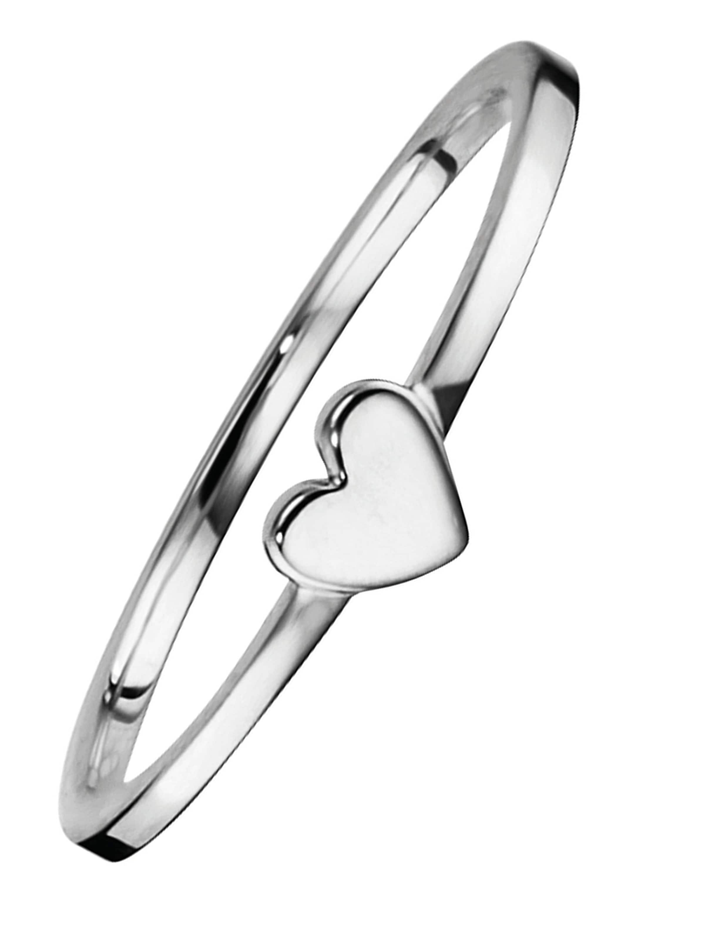 caï Ring 'Herz, Pearl Love' in Silber: Vorderseite