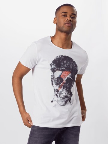 EINSTEIN & NEWTONRegular Fit Majica 'Flash Skull' - bijela boja: prednji dio