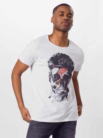 EINSTEIN & NEWTON جينز مضبوط قميص 'Flash Skull' بلون أبيض: الأمام