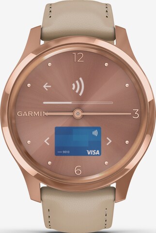 GARMIN Sports Watch 'vívomove Luxe' in Beige