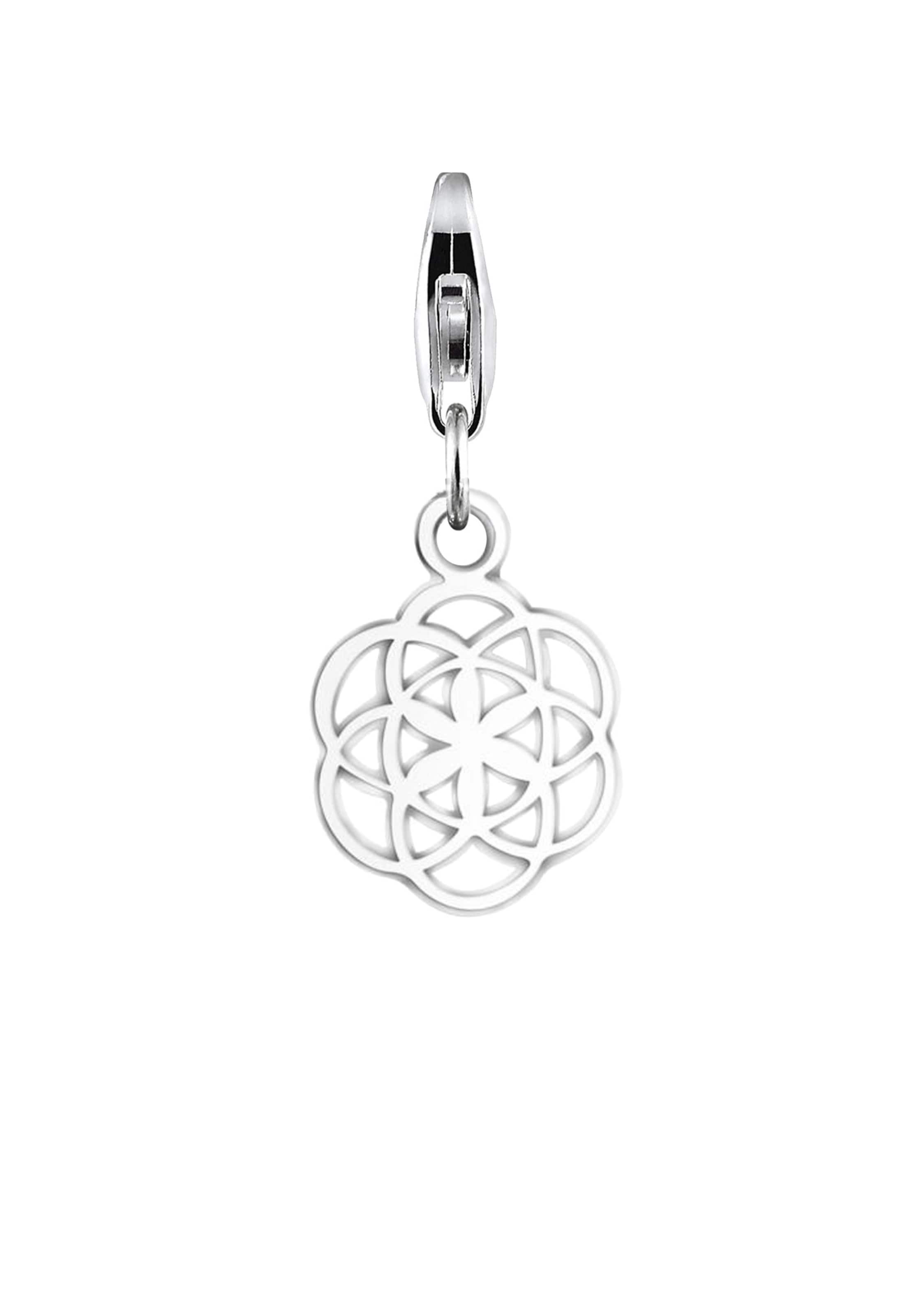 Nenalina Charm 'Blume' in Silber: Vorderseite