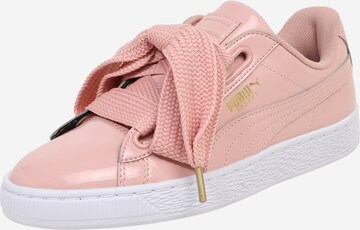 PUMA Sneakers 'Basket Heart Patent' in Pink: front