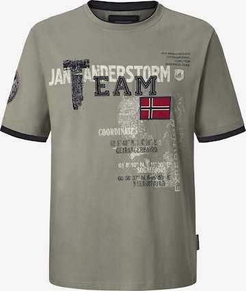 Jan Vanderstorm T-Shirt 'Sölve' in Grün: predná strana