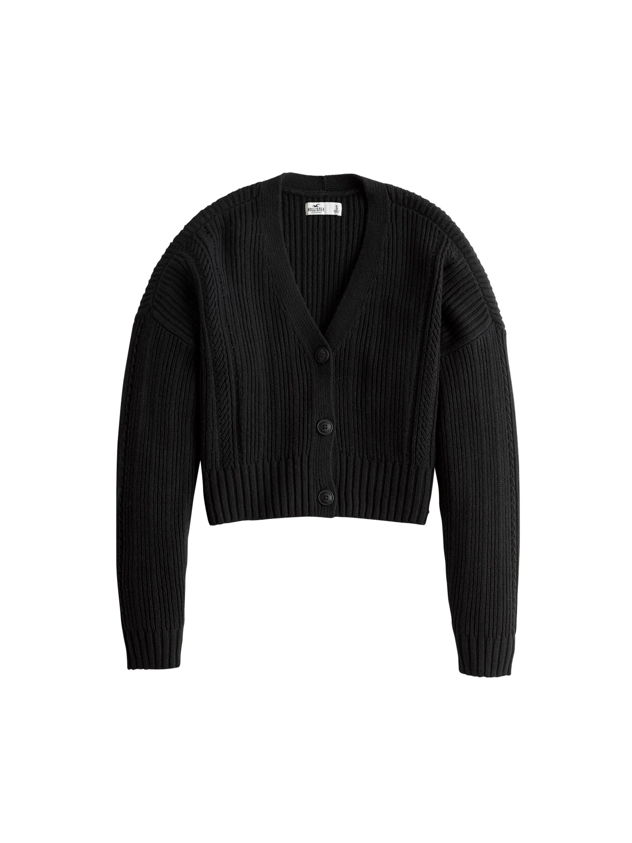 HOLLISTER - Gebreid vest 'BTS19-DTC CARDI' in de kleur Zwart