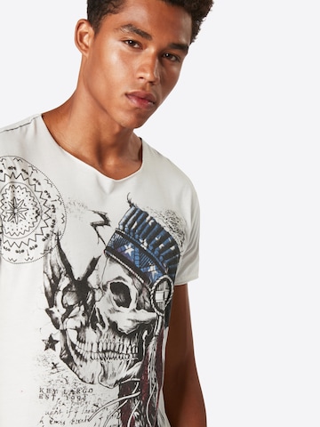 Key Largo Shirt 'Indian Skull' in White