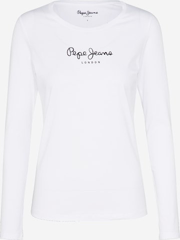 Tricou 'NEW VIRGINIA L/S' de la Pepe Jeans pe alb: față