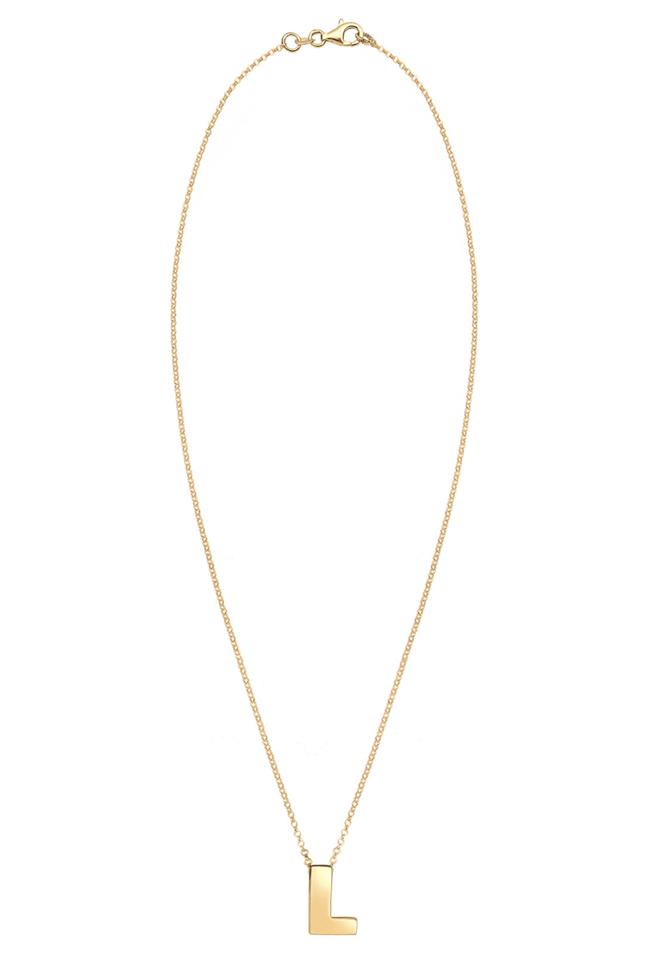 ELLI Kette 'Buchstabe - L' in Gold: Vorderseite