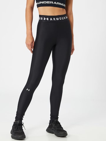 UNDER ARMOUR Skinny Športne hlače | črna barva: sprednja stran