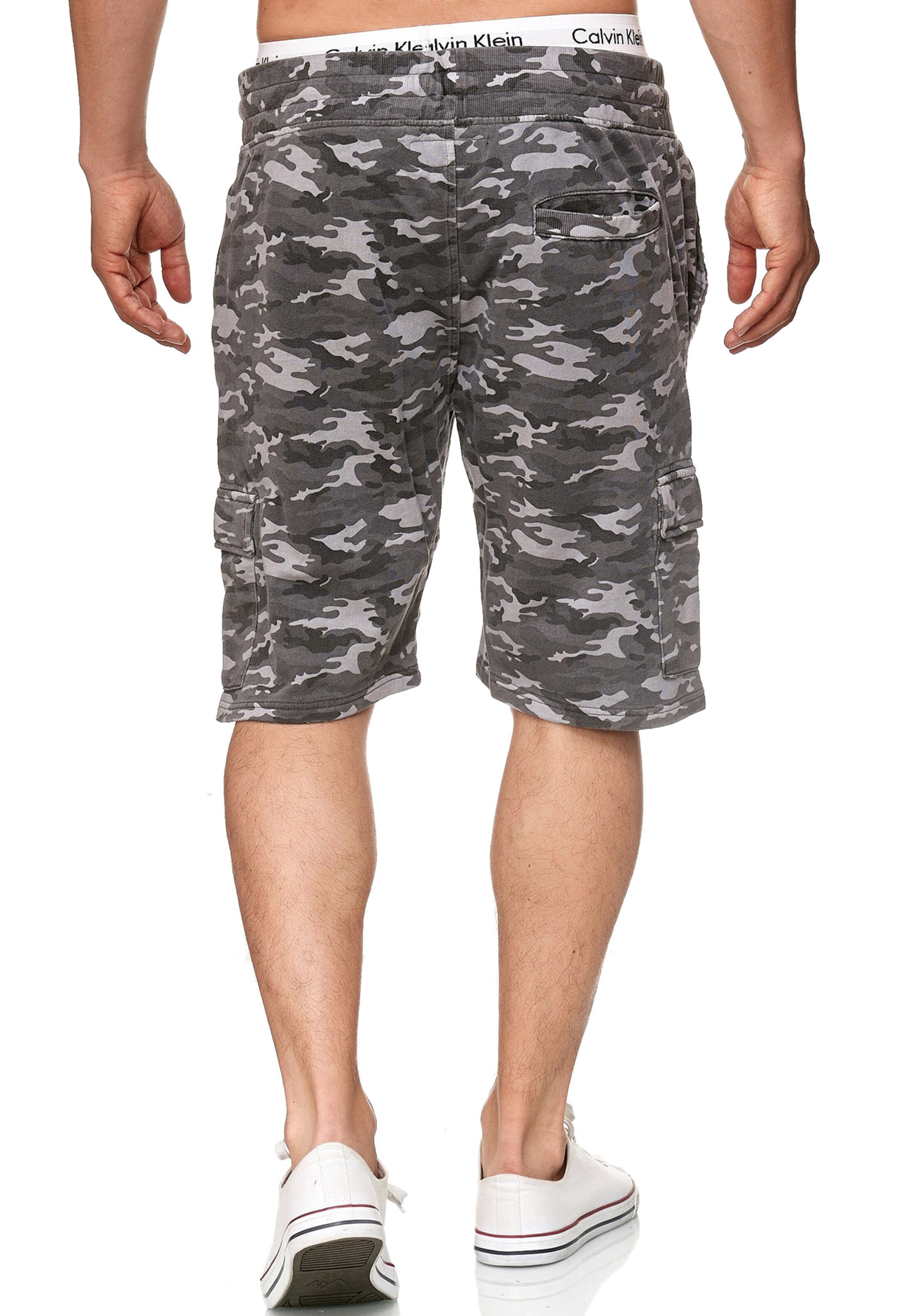 INDICODE JEANS Regular Shorts 'White Rock' in Grau